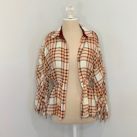 NWT Free People Pacific Dawn Plaid Top - Picture 9 of 10